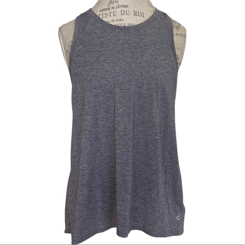 Gap Fit Breath Heather Grey High Neck Tie Back Athletic Tank Top Size Small